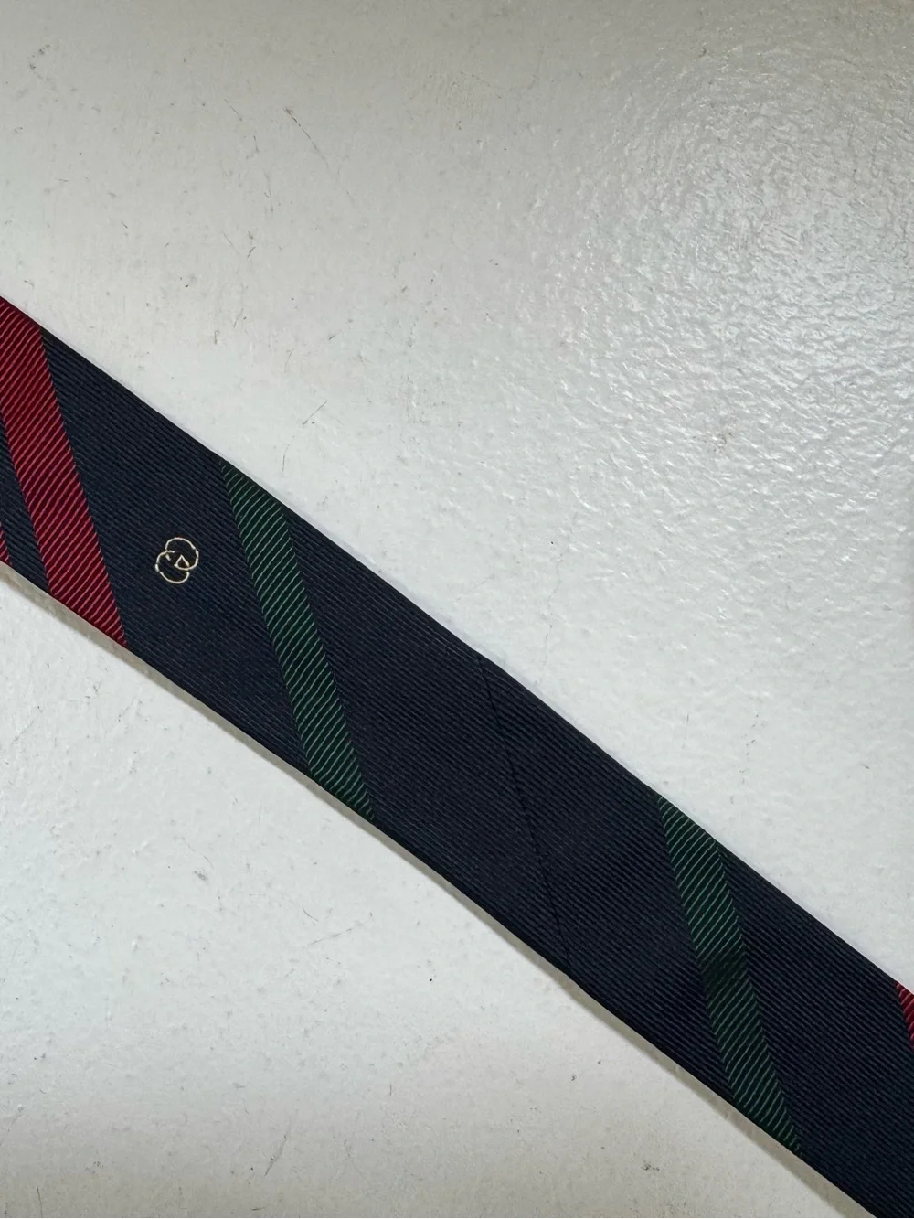 Vintage Gucci Silk Necktie Tie Blue red green Stripe Italy